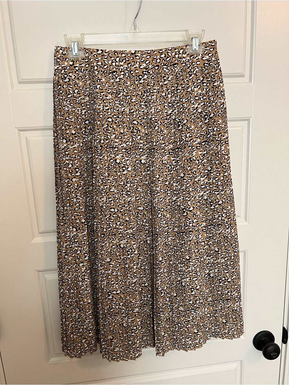 J. Crew Leopard Print Midi Skirt in Tan, Black, White